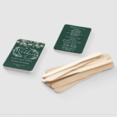 エメラルドグリーンストリングライト結婚式 プログラム ハンドファン (組立なし)