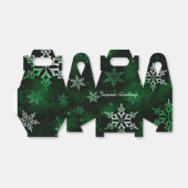 エメラルドグリーンスノーフレークモチーフ切り妻 フェイバーボックス (折り畳みなし)