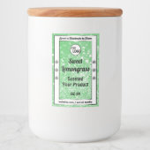 エメラルドグリーンスパークルグリッター製品ラベルロゴ フードラベル (正面)