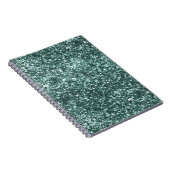 エメラルドグリーンスパークルグリッター ノートブック (右側)