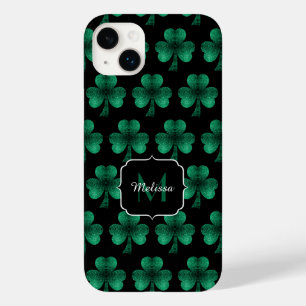 エメラルドグリーンスパークルスシャムロックブラックモノグラム Case-Mate iPhone 14 PLUSケース