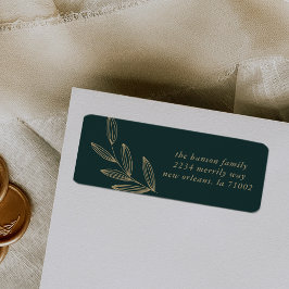 エメラルドグリーンスプラウト差出人住所ラベル ラベル