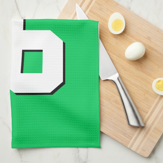 エメラルドグリーンスポーツジャージーチームジャージー キッチンタオル (四つ折り)