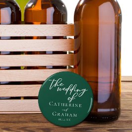 エメラルドグリーンタイポグラフィフォレ結婚スト 栓抜き