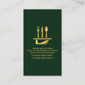 エメラルドグリーンタキシードエプロン、バトラーサービス 名刺 (裏面)