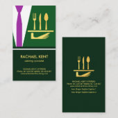 エメラルドグリーンタキシードエプロン、バトラーサービス 名刺 (正面/裏面)