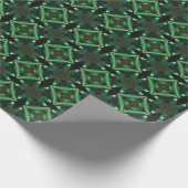 エメラルドグリーンダイヤモンド豪華な幾何学的な休日 ラッピングペーパー (角)