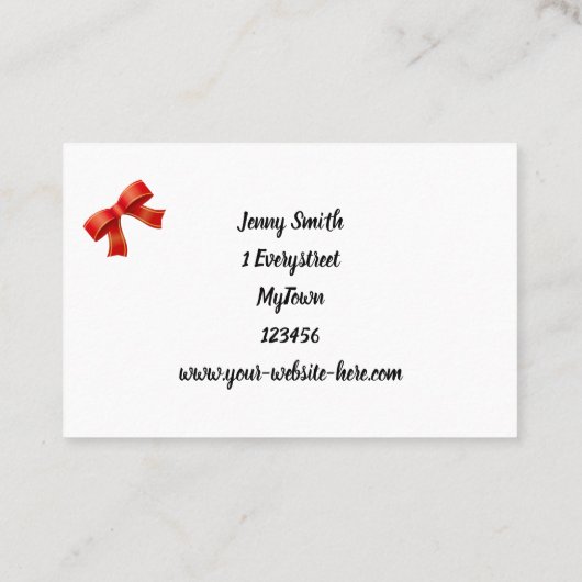 エメラルドグリーンダマスクパターンペットシッター 名刺 (裏面)