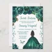 エメラルドグリーンダークスキンプリンセスSweet sixteen 招待状 (正面)