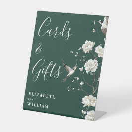 エメラルドグリーンチノワジエ カードとギフト ウェディング 台座サイン