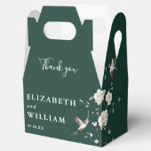 エメラルドグリーンチノワジエ フラワー ウェディング サンクス フェイバーボックス (オープン)