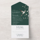 エメラルドグリーンチノワセリーフローラ庭園の結婚式 オールインワン招待状 (内側)