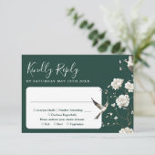 エメラルドグリーンチノワセリーフローラ庭園の結婚式 出欠カード (スタンド正面)