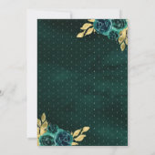エメラルドグリーンチャロフローラドレス金ゴールドキンセアニェラ 招待状 (裏面)
