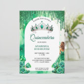 エメラルドグリーンティアラキンセアニラバラフローラアーチ 招待状 (スタンド正面)