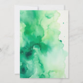 エメラルドグリーンティアラキンセアニラバラフローラアーチ 招待状 (裏面)