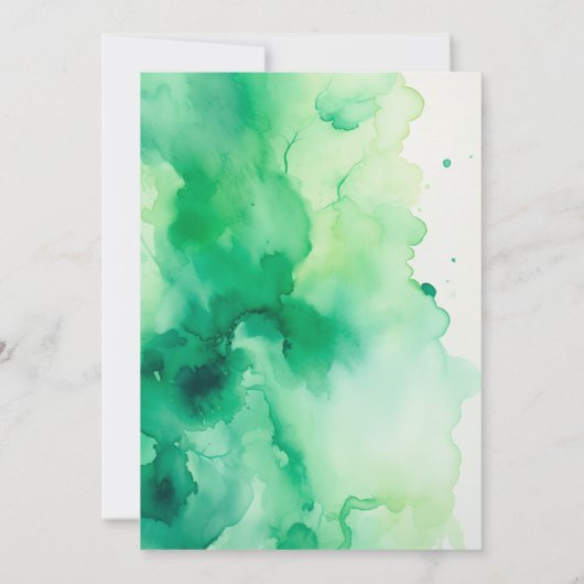 エメラルドグリーンティアラキンセアニラバラフローラアーチ 招待状 (裏面)