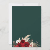 エメラルドグリーントロピカルバラ結婚式招待状 招待状 (裏面)