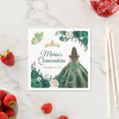 エメラルドグリーンドレスクインセアニラクラウン誕生日 スタンダードカクテルナプキン (インサイチュ)