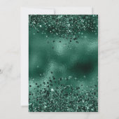 エメラルドグリーンドレスバタフライ金ゴールドキンセアニェラ 招待状 (裏面)