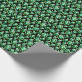 エメラルドグリーンドロップパターエレガントンクリスマス ラッピングペーパー (角)