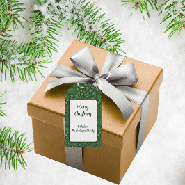 エメラルドグリーンドールクリスマスそりパターン ギフトタグ