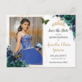 エメラルドグリーンネイビーフローラキンセアニラ写真 案内ポストカード (正面)