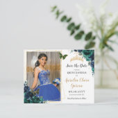 エメラルドグリーンネイビーフローラキンセアニラ写真 案内ポストカード (スタンド正面)