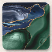 エメラルドグリーンネイビーブルー金ゴールドゲート コースター (正面)