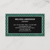 エメラルドグリーンハニカムゴールドフォイルハニービー 名刺 (裏面)