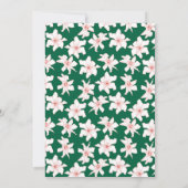 エメラルドグリーンハンドドローフローラ結婚式招待状 招待状 (裏面)