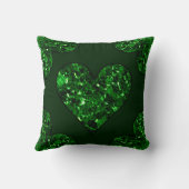 エメラルドグリーンハート クッション (裏面)