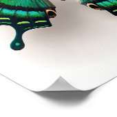 エメラルドグリーンバタフライアートプリントポスター ポスター (角)