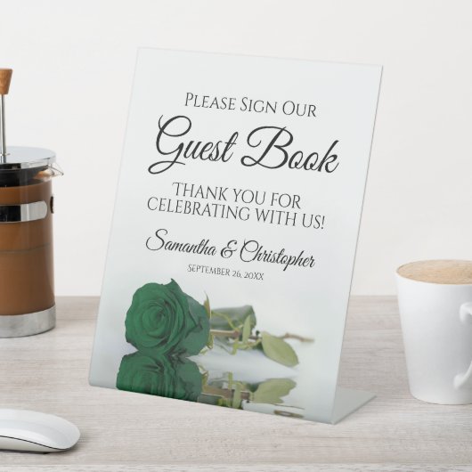 エメラルドグリーンバラお申し込み 台座サイン (インサイチュ)