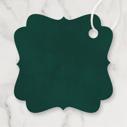 エメラルドグリーンバラエレガントな結婚式ありがとう フェイバータグ (裏面)