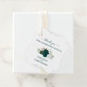 エメラルドグリーンバラエレガントな結婚式ありがとう フェイバータグ (インサイチュ)