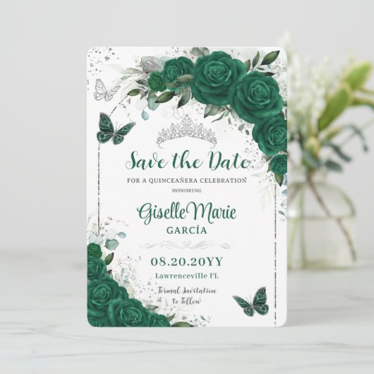 エメラルドグリーンバラフローラキンセアニラ蝶 セーブザデート (スタンド正面)