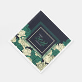 エメラルドグリーンバラプリントナプキン スタンダードランチョンナプキン (角)