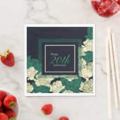 エメラルドグリーンバラプリント スタンダードランチョンナプキン (インサイチュ)