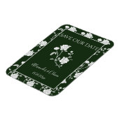 エメラルドグリーンバラ日付磁石を保存 マグネット (左側)