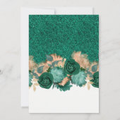 エメラルドグリーンバラ金ゴールド蝶スウィート16 招待状 (裏面)