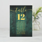 エメラルドグリーンバーンウッドテーブル番号座席表 招待状 (スタンド正面)