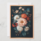 エメラルドグリーンパステルピーチダリア オータムウェディング 招待状 (裏面)