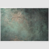 エメラルドグリーンパティーナ、風化ダマスクのテクスチャ 薄葉紙 (正面)