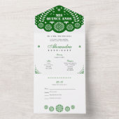 エメラルドグリーンパペルピカドミクリンスアニョス オールインワン招待状 (内側)