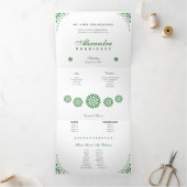 エメラルドグリーンパペルピカドミクリンスアニョス 三つ折り招待状 (内部)