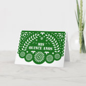 エメラルドグリーンパペルピカドミクリンスアニョス 招待状 (正面)