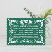エメラルドグリーンパペル結婚ピカド 招待状 (スタンド正面)