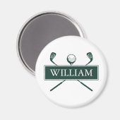 エメラルドグリーンパーソナライズされたネームゴルフボールクラブ マグネット (正面/裏面)