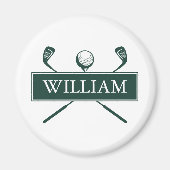 エメラルドグリーンパーソナライズされたネームゴルフボールクラブ マグネット (正面)